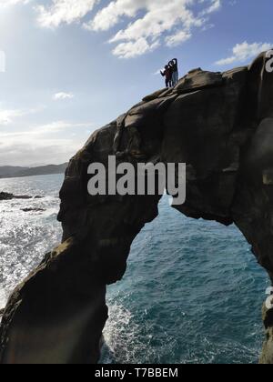 Nuovo Taiepi City, Taiwan - 3 Maggio 2019 : La Proboscide Rock presso la costa di Taiwan, Shenao, Nuova Taipei, Taiwan Foto Stock