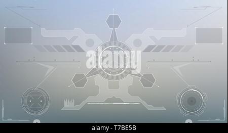 Sci-Fi incandescente futuristico display HUD. In realtà Vitrual Illustrazione Vettoriale