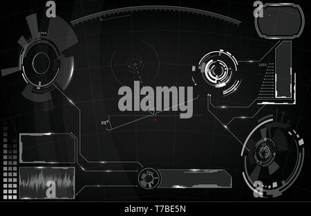 Sci-Fi incandescente futuristico display HUD. In realtà Vitrual Illustrazione Vettoriale