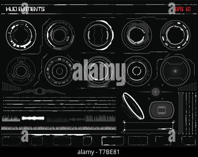 Sci-Fi incandescente futuristico display HUD. In realtà Vitrual Illustrazione Vettoriale