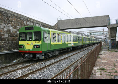 Blackrock station ,l'Irlanda, aprile 2010, Iarnrod Eireann servizio del treno Foto Stock