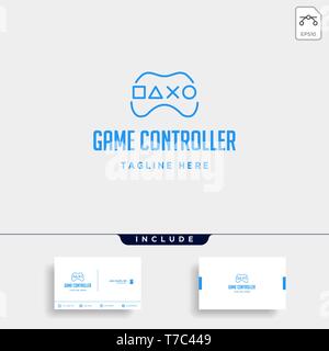 Il controller di gioco semplice riga logo modello icona vettore - elemento vettore Illustrazione Vettoriale