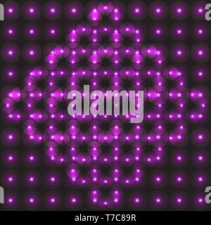 Abstract vector pattern. Luminosa incandescente viola elementi di ripetizione su uno sfondo nero. Figura geometrica. Design moderno per banner, poster, fly Illustrazione Vettoriale