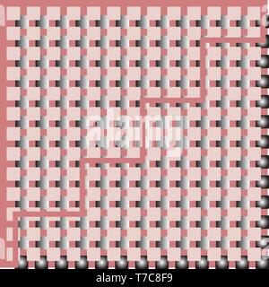 Elegante in rosa chiaro dello sfondo. Abstract disegno geometrico con quadrati, le sfere e le strisce. Vettore illustrazione di texture. Concetto di design di copertura, prenota Illustrazione Vettoriale