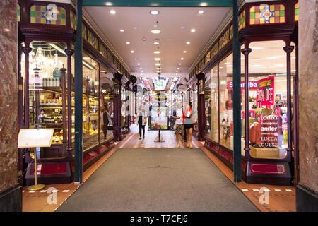 Sydney, Australia - 15 Marzo 2013: ingresso al filamento arcade da Pitt Street. L'edificio vittoriano date dal 1892. Foto Stock