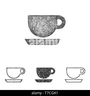 Caffè icon set - Schizzo line art Illustrazione Vettoriale