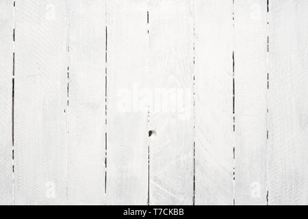 Dipinto di bianco di tavole di legno texture Foto Stock