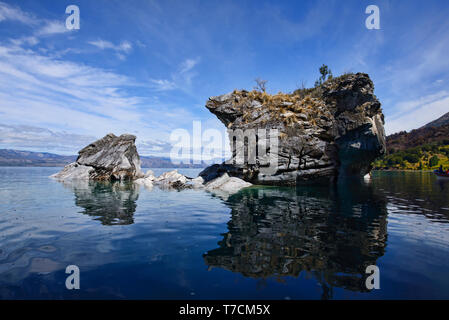 Le cave di marmo (Capilla de Marmol), Rio tranquilo, Aysen, Patagonia, Cile Foto Stock