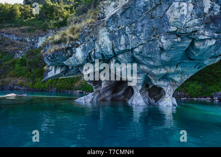 Le cave di marmo (Capilla de Marmol), Rio tranquilo, Aysen, Patagonia, Cile Foto Stock