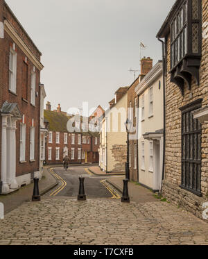 I pittoreschi vicoli del centro storico di Poole nel Dorset, Inghilterra. Foto Stock