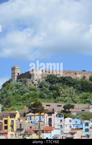 Vista su Bosa e il Castello - il Castello di Serravalle Foto Stock