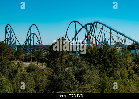 Orlando, Florida. Aprile 20, 2019. Vista panoramica di Seaworld theme park in International Drive area (2) Foto Stock