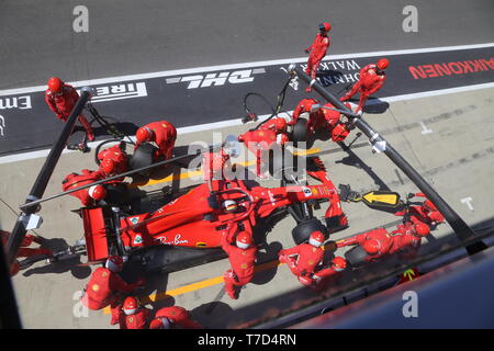 Ferrari Pit sostituzione ruote British Grand Prix 2018 Foto Stock