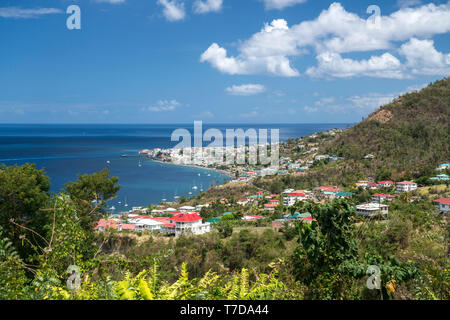 Blick über die Hauptstadt Roseau, Dominica, Karibik, Mittelamerika | vista sulla capitale Roseau, Dominica, dei Caraibi e America centrale Foto Stock