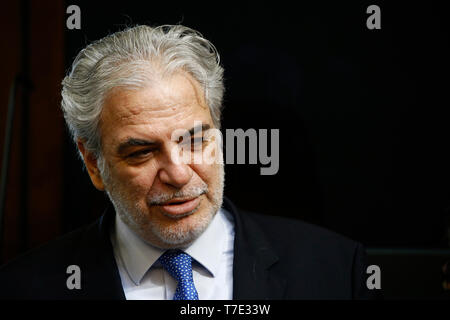 Bruxelles, Belgio. Il 7 maggio 2019. Il Commissario europeo per gli aiuti umanitari e la gestione delle crisi Christos Stylianidesat l'inizio del collegio riunione della Commissione europea. Credito: ALEXANDROS MICHAILIDIS/Alamy Live News Foto Stock