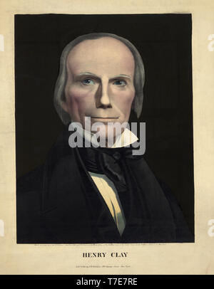 Henry Clay (1777-1852), American statisti, che serve come senatore e membro del Congresso dal Kentucky, altoparlante della casa e DEGLI STATI UNITI Il segretario di Stato, litografia, pubblicato da H.R. Robinson, New York, 1843 Foto Stock