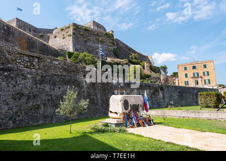 War Memorial, nuova fortezza, Corfu','isola di Corfu, Isole Ionie, Grecia Foto Stock