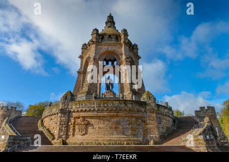 Kaiser-Wilhelm-Denkmal, Porta Westfalica, Kreis Minden-Luebbecke, Nordrhein-Westfalen, Deutschland Foto Stock