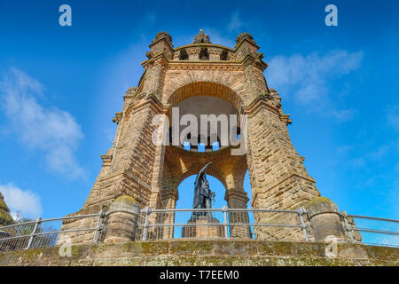 Kaiser-Wilhelm-Denkmal, Porta Westfalica, Kreis Minden-Luebbecke, Nordrhein-Westfalen, Deutschland Foto Stock