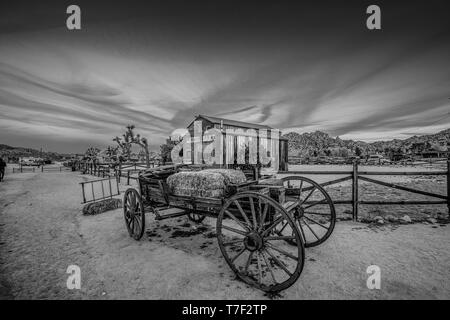 Famoso Pioneertown in California la sera - CALIFORNIA, STATI UNITI D'America - 18 Marzo 2019 Foto Stock