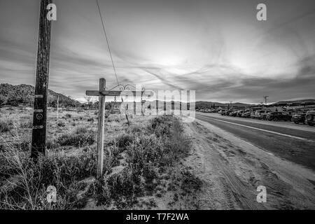 Famoso Pioneertown in California la sera - CALIFORNIA, STATI UNITI D'America - 18 Marzo 2019 Foto Stock