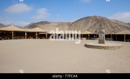 Il sito archeologico della Città sacra di Caral (o Caral-Supe perché si trova sul Supe Valley) in Barranca Provincia, Regione di Lima, Perù Foto Stock