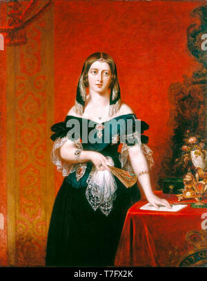 John Partridge, Queen Victoria (1819-1901) come una giovane donna, ritratto dipinto, 1840 Foto Stock