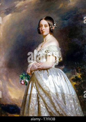 La regina Victoria come una giovane donna, ritratto dipinto di Franz Xaver Winterhalter, 1842