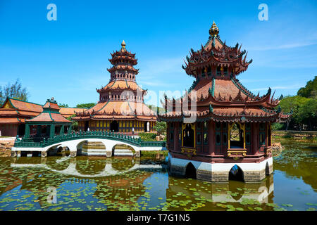 Il Phra Kaew padiglione presso la città antica theme park vicino a Bangkok, Thailandia. Foto Stock