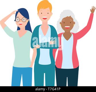 La diversità del gruppo delle donne Illustrazione Vettoriale
