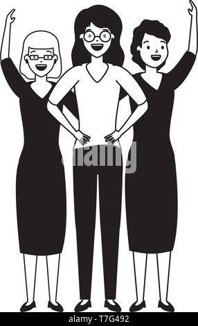 La diversità del gruppo delle donne Illustrazione Vettoriale