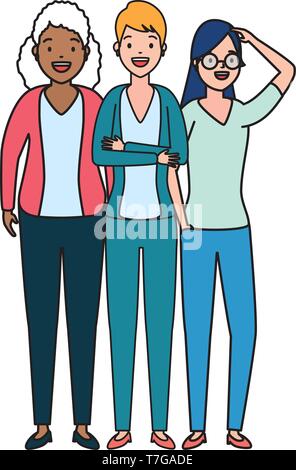 La diversità del gruppo delle donne Illustrazione Vettoriale