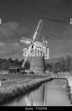 Newley Horsey restaurato mulino a vento, Norfolk Foto Stock