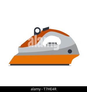Ferro da stiro a vapore lavanderia icona vettore illustrazione attrezzatura utensile isolato abbigliamento Servizio stireria Servizio domestico electric Illustrazione Vettoriale