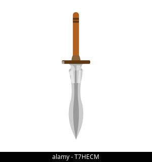 Il pugnale di vettore di tatuaggio spada coltello icona illustrazione vecchio isolato. Simbolo vintage design arma di lama arte medievale Illustrazione Vettoriale