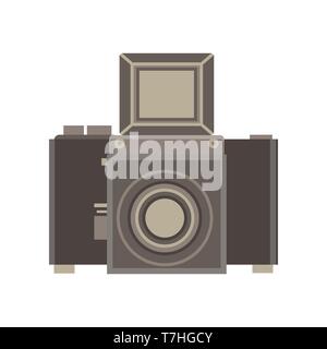 Telecamera retro vintage vecchio vettore di fotografia photo film sfondo arte antica classica di lente Illustrazione Vettoriale