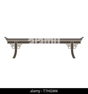 In legno tabella semiscafi isolati su sfondo bianco. Illustrazione Vettoriale icona piatta semiscafi design vuoto di legno Illustrazione Vettoriale