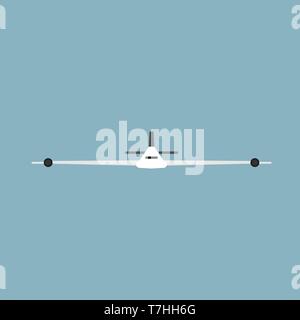 Piano vista frontale transportation travel icona vettore. Sky jet aviation illustrazione veicolo Illustrazione Vettoriale