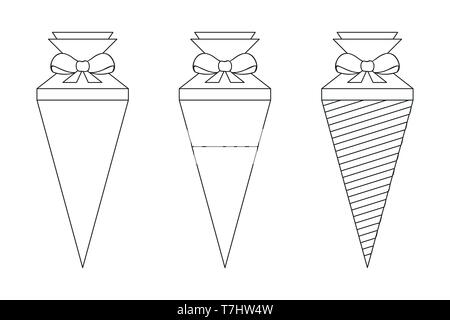 Scuola di disegno impostato a cono per la colorazione di illustrazione vettoriale EPS10 Illustrazione Vettoriale