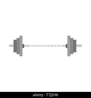 Barbell vettore peso palestra fitness attrezzature icona isolato allenamento manubrio piatto emblema montare Illustrazione Vettoriale