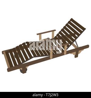 Vettore illustrazione sedia reclinabile spiaggia icona summer lounge design vacanza relax isolato reclinabili Illustrazione Vettoriale