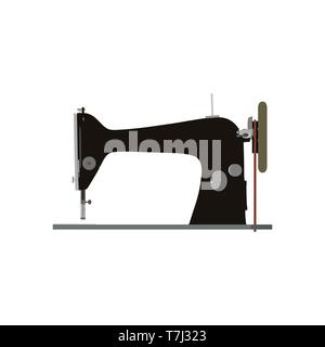 Macchina da cucire vintage vettore icona illustrazione di adattare il vecchio logo moda cucire retrò isolato Illustrazione Vettoriale