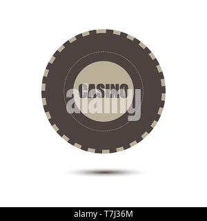 Poker chips vettore Casino gioco d'azzardo gioco isolato design piatto scommetti gamble Illustrazione Vettoriale