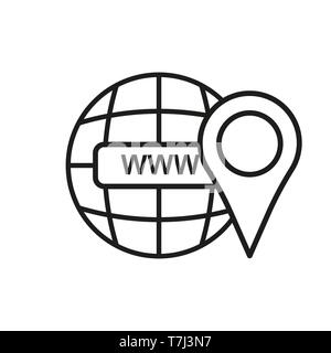 Icona di contorno della linea internet web vettore sottili impostare marketing social media simbolo Illustrazione Vettoriale