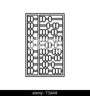 Abacus icona linea isolati su sfondo bianco. Schema grafico sottile elemento di istruzione vettore. Illustrazione Vettoriale