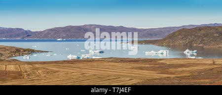 Iceberg, Narsaq in Groenlandia Foto Stock