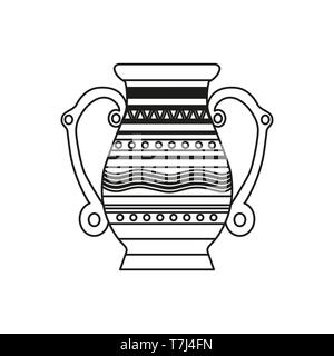 Pot icona linea isolati su sfondo bianco. Profilo sottile giardino di grafica vettoriale il logo. Illustrazione Vettoriale