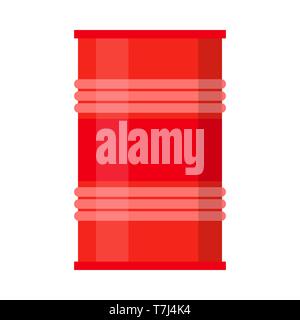 Canna di inquinamento industriale piatto simbolo icona di gallone. La fabbrica può bianco isolato Illustrazione Vettoriale