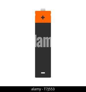 Batteria usa e getta il riciclaggio inquinamento accumulatore AA. Vettore Eco icona piana di potenza. Illustrazione Vettoriale