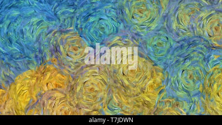 Abstract background texture. La pittura digitale in Vincent Van Gogh illustrazioni di stile. Disegnato a mano disegno artistico. Arte moderna. Buona per immagini stampate, p Foto Stock